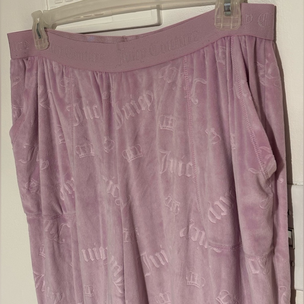 RARE XL Juicy Couture pink suit cropped hoodie joggers pajamas sweatsuit baggy - Picture 8 of 13